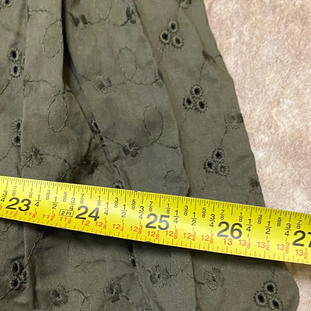 Venezia Olive A-Line Ruffled Skirt with Embellishments Size 14 Collegiate Office - Picture 9 of 11